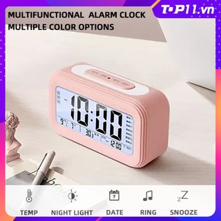 Đồng hồ báo thức số có đèn nền Led, Lịch điện tử để bàn, Đồng hồ để bàn, Chuông báo yên, top11.vn