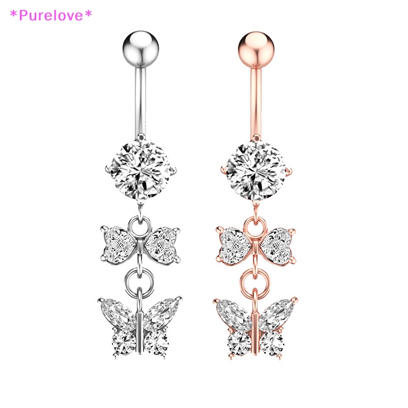 Khuyên Rốn Hình Bướm Đính Đá Zircon Thời Trang Mới