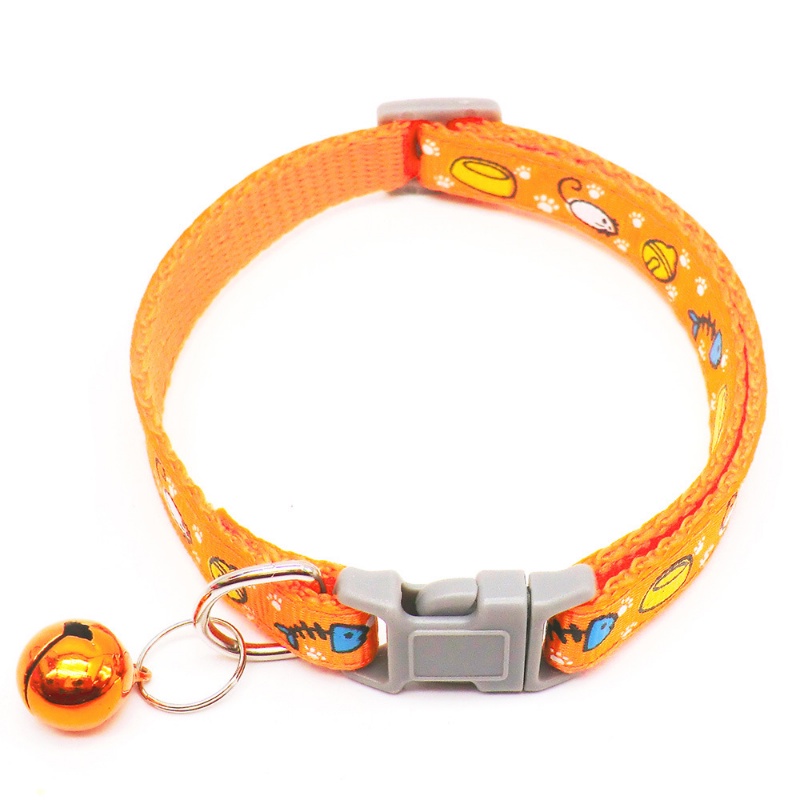 Vòng Cổ Thú Cưng In Họa Tiết Hoạt Hình Có Chuông