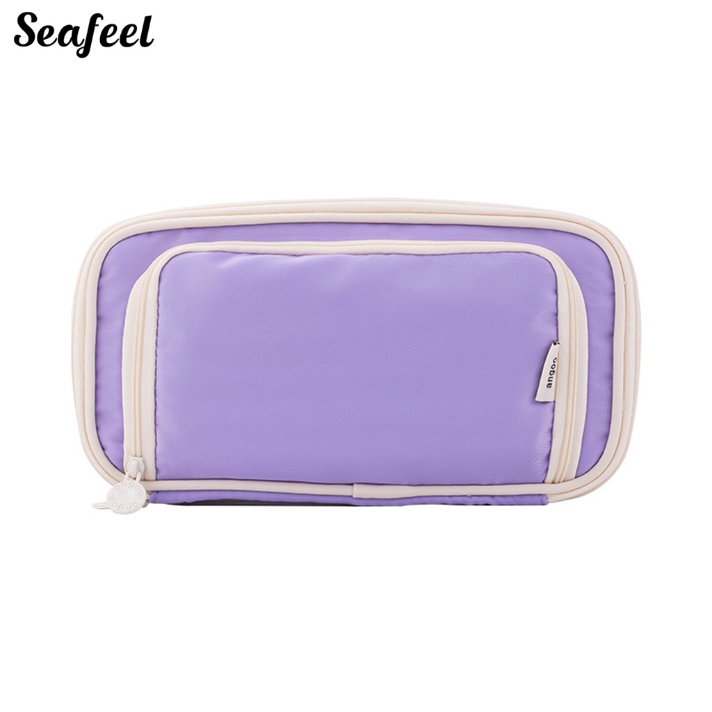 Túi Đựng Bút Bằng Vải Canvas Hai Lớp Có Tay Cầm Đa Năng Dành Cho Văn Phòng