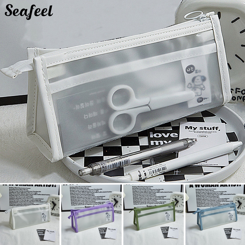 Túi Đựng Bút Bằng EVA Trong Suốt Hai Lớp Chống Nước Sức Chứa Lớn