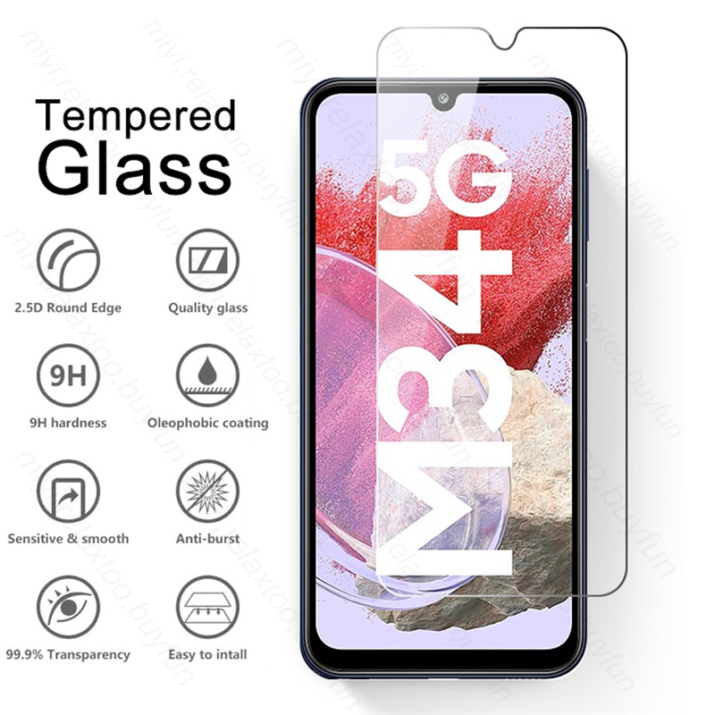 1-4 Kính Cường Lực Bảo Vệ Màn Hình Cho Samsung Galaxy M34 5G M 34 5G 2023