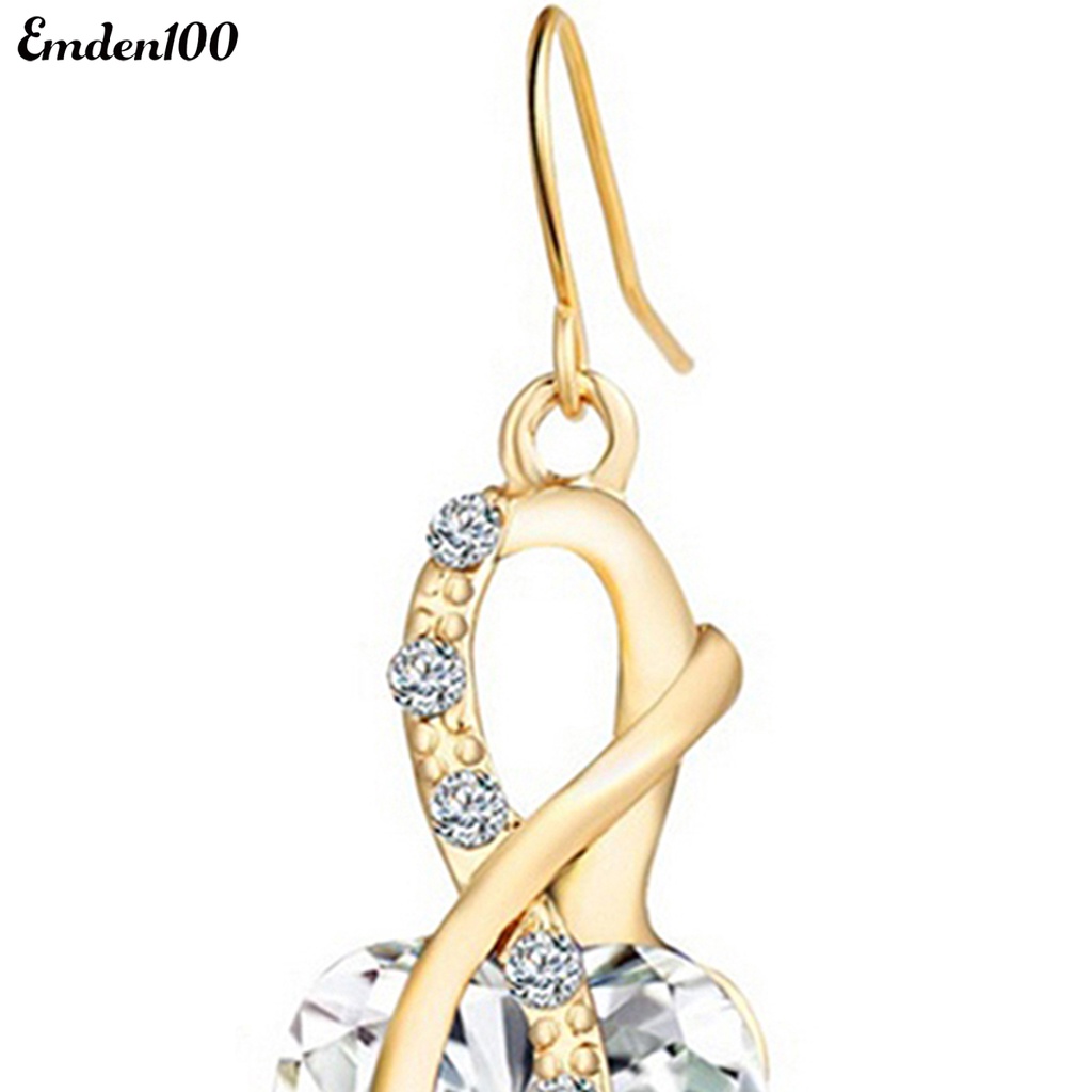 Bộ Vòng cổ + Bông Tai Hình Trái Tim Bằng Hợp Kim