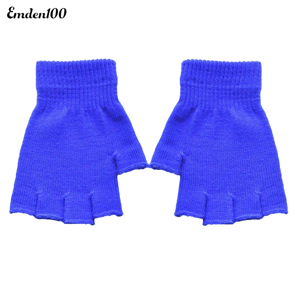 1 Đôi Găng Tay Len Hở Ngón Mềm Mại Ấm Áp