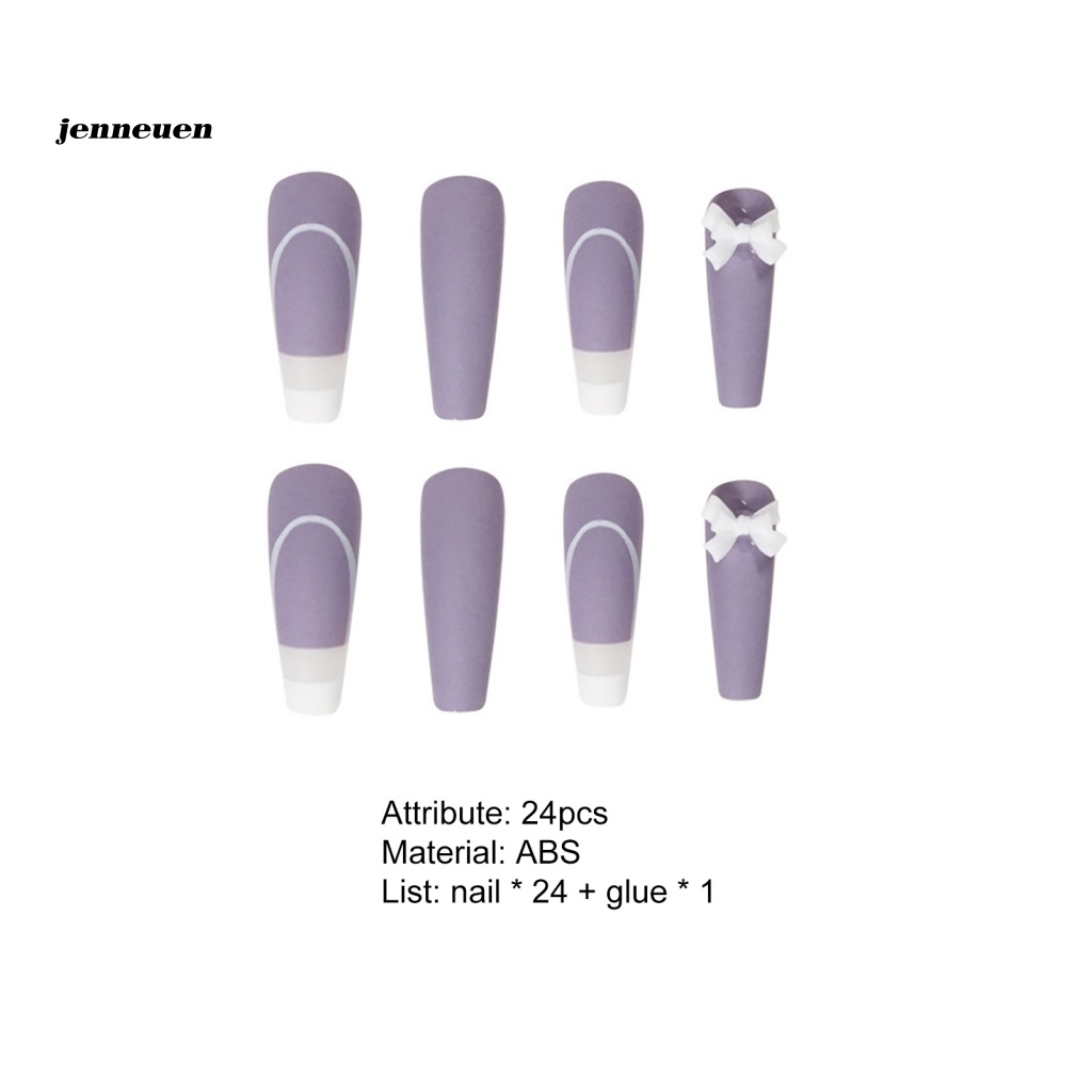 Bộ 24 Móng Tay Giả Bề Mặt Sáng Chống Rách