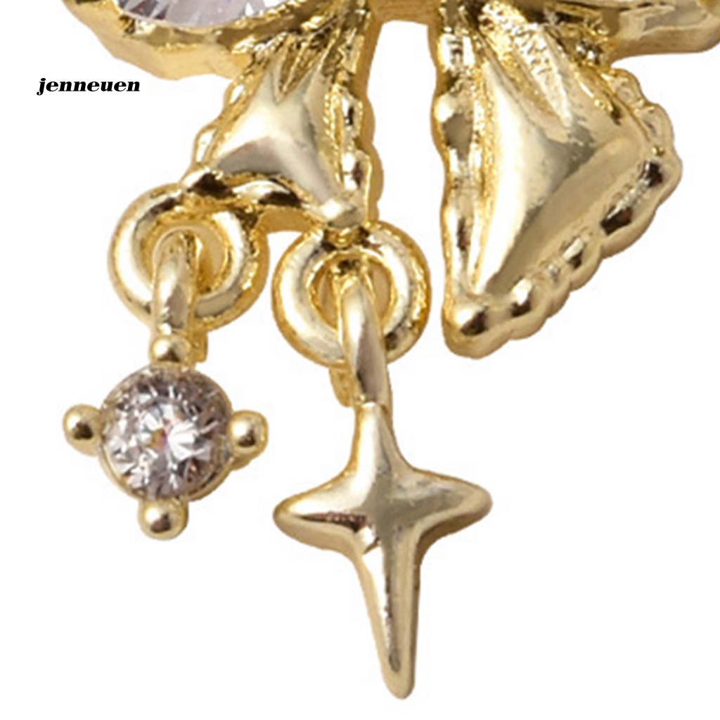 Hộp Phụ Kiện Trang Trí Móng Nghệ Thuật Hình Nơ Đính Đá Zircon 3D Lấp Lánh