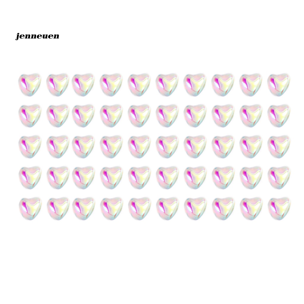 Bộ 50 Móng Tay Giả Trái Tim Màu Sắc Tươi Sáng Trang Trí Nghệ Thuật Cho Móng Tay