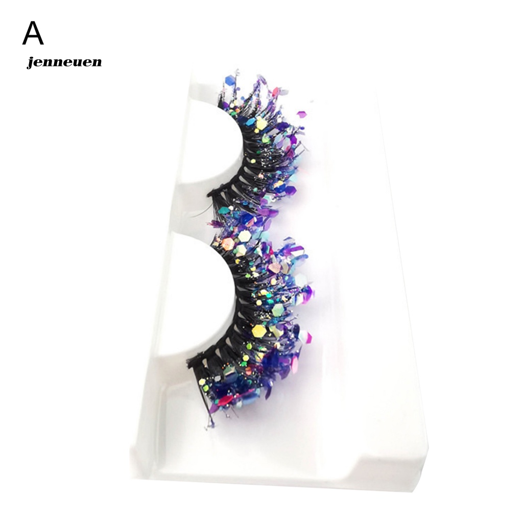 1 Cặp Lông Mi Giả 2 Kiểu Đính Kim Sa 3D Phát Sáng Dành Cho Nữ