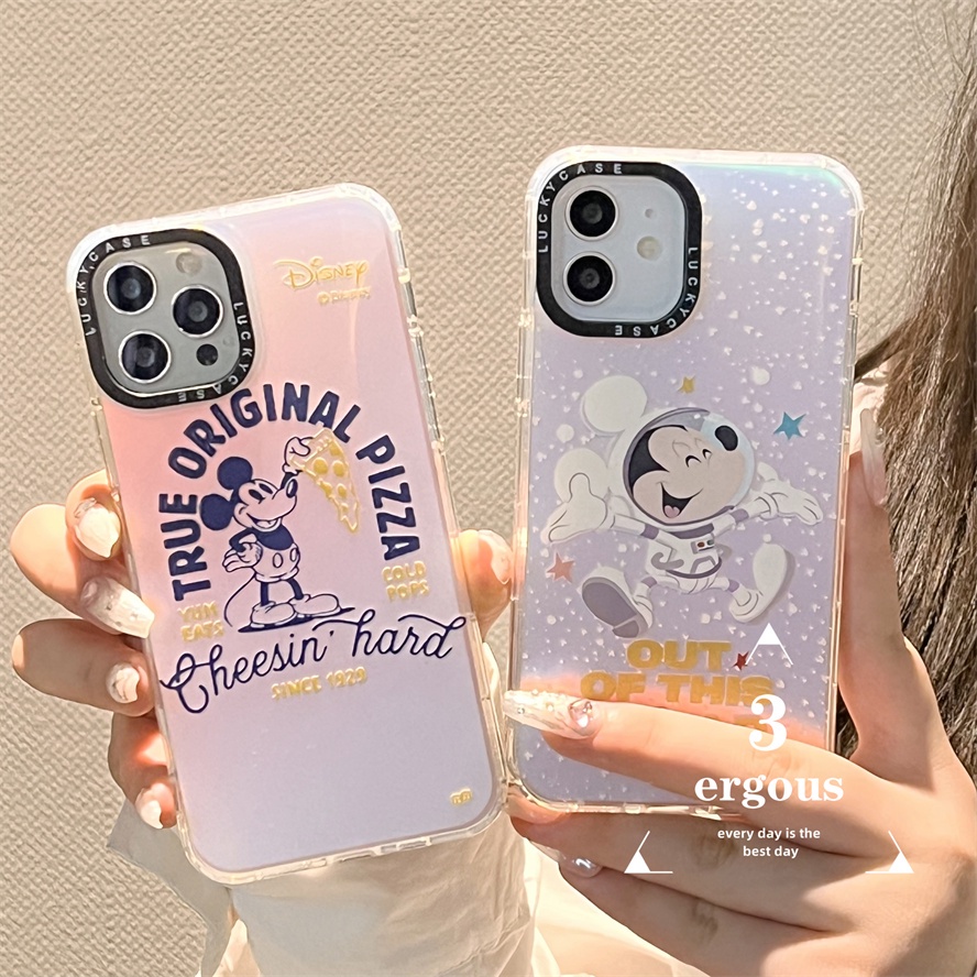 Ốp Điện Thoại Silicon Mềm Chống Sốc Màu Laser Hình Chú Chuột Cho iPhone 14 13 12 11 Pro Max SE2020 X Xr Xs Max 8 7 Plus