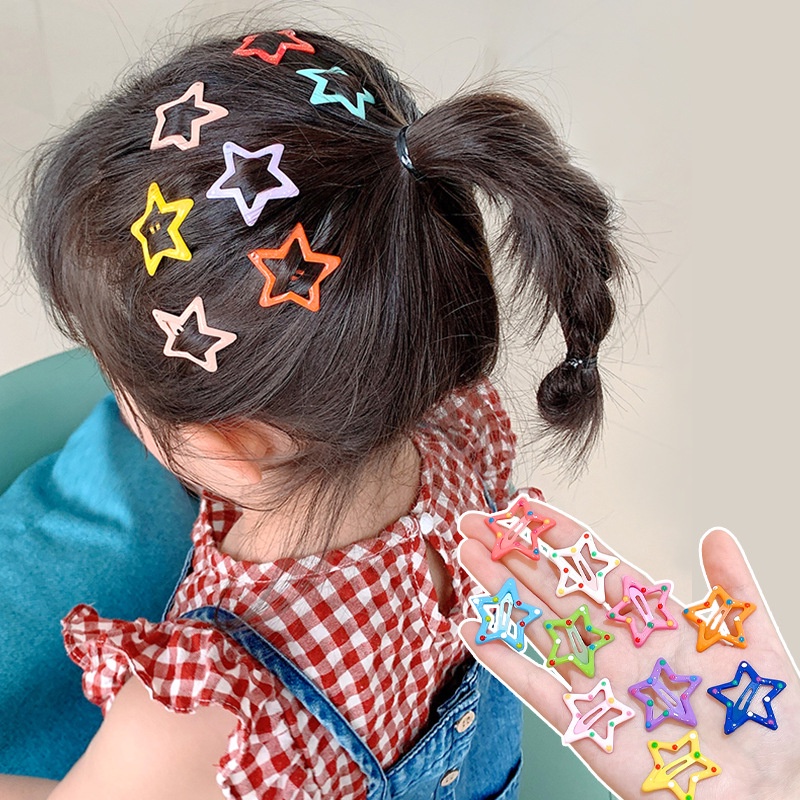 Kẹp Tóc Kim Loại Hình Ngôi Sao Năm Cánh Phong Cách Hàn Quốc Dễ Thương y2k