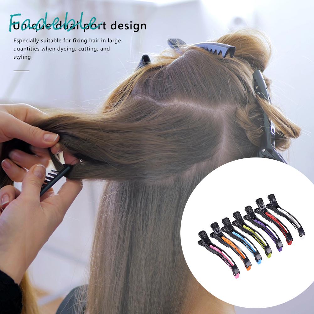 Set 6 Kẹp Nhựa Cố Định Tóc Hai Cổng Thiết Kế Nhỏ Gọn