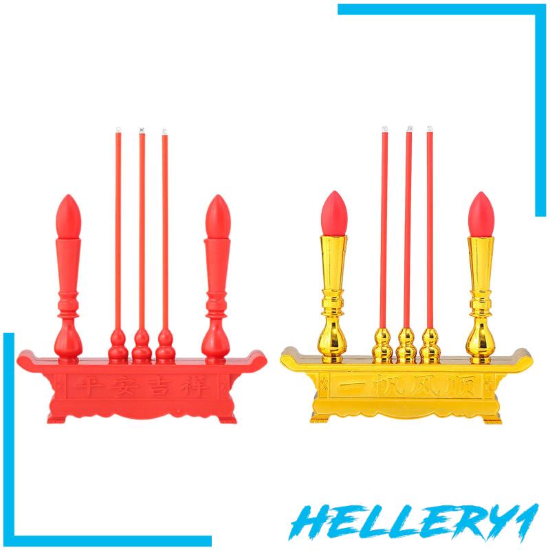 Đế Đốt Nến Điện Tử Có Đèn LED Phong Cách Phật Giáo