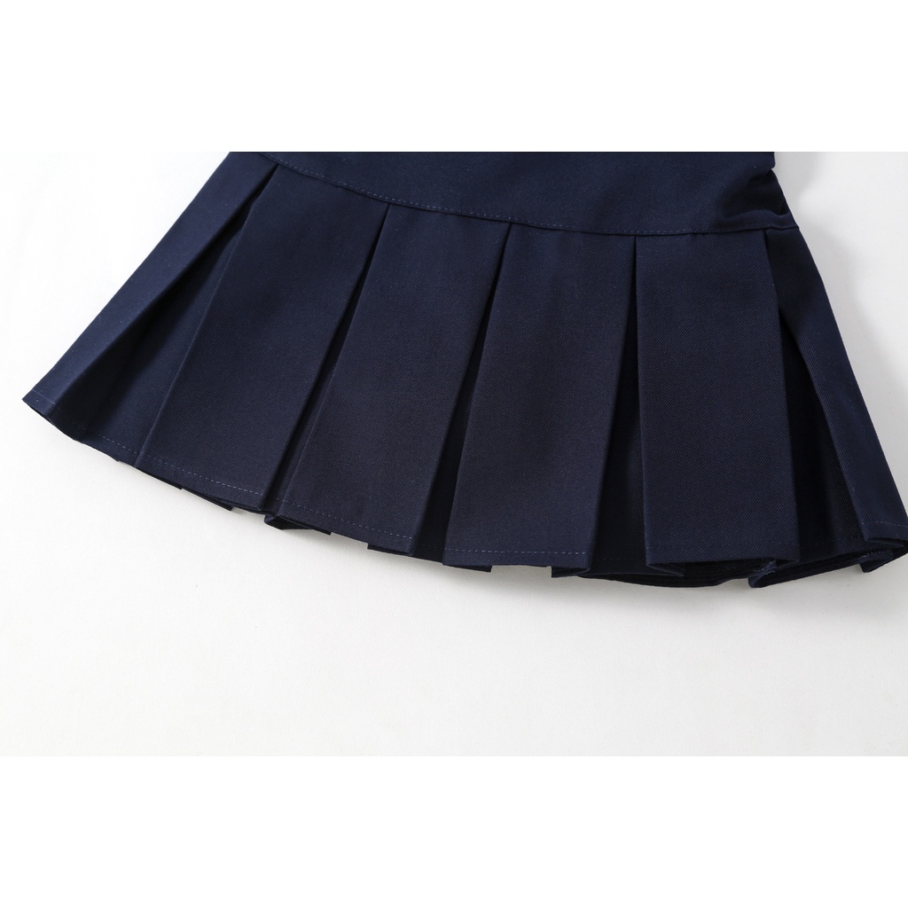 Set Áo Sơ Mi Trắng + Chân Váy Xếp Ly Thời Trang Mùa Thu Phong Cách Hàn Quốc Mới Cho Bé Gái