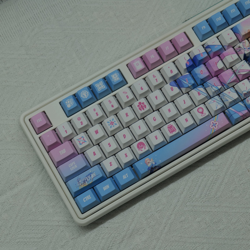 March 7th Keycaps Cherry Profile Honkai Star Rail Anime PBT Dye Sub Bàn Phím Cơ Keycap