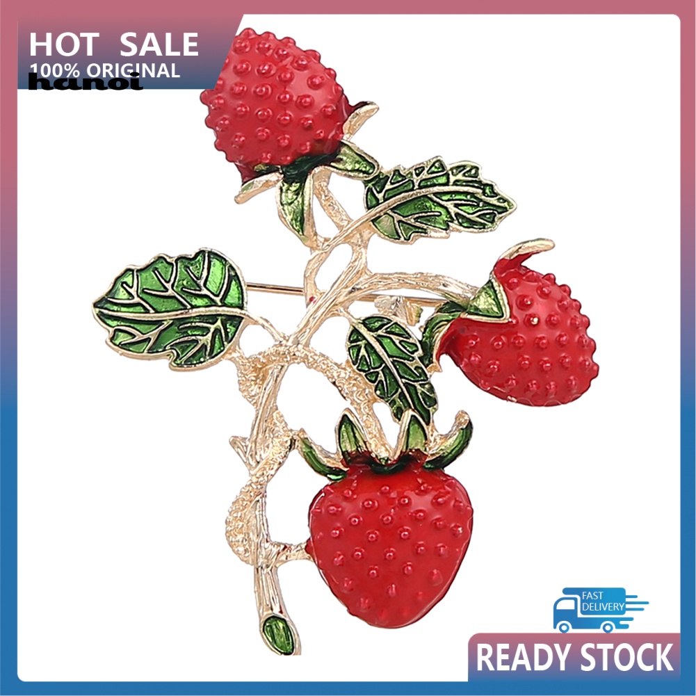 Ghim Cài Áo Hình Trái Dâu Thời Trang Cho Nữ