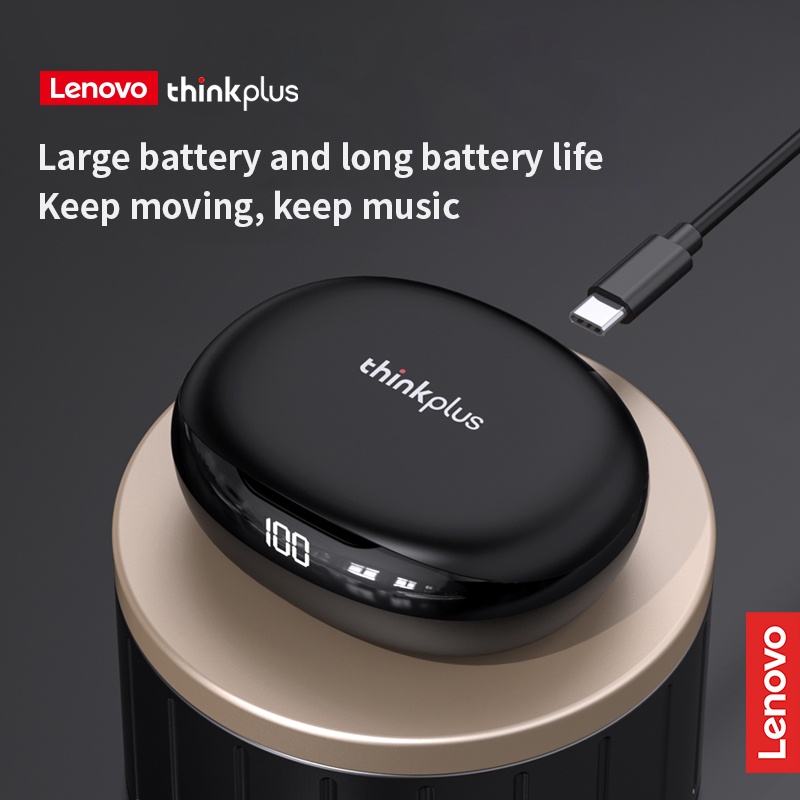 Tai Nghe Thể Thao bluetooth Không Dây Lenovo T50 âm thanh nổi HiFi khử tiếng ồn với micrô và màn hình LED