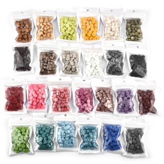 50 miếng Vintage sáp niêm phong đầy màu sắc sáp hạt DIY bát giác niêm phong tem phong bì thư mời tiệc cưới