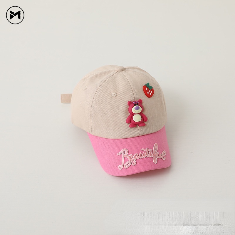 Mũ Lưỡi Trai Hình Gấu Dâu Tây Phong Cách Hàn Quốc Mới Năm 2023 Cho Bé 2-7 Tuổi