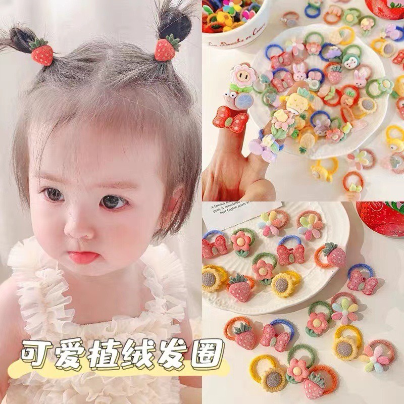 Set 40 Dây Buộc Tóc Bằng Da Không Làm Tổn Thương Tóc Cho Bé Gái