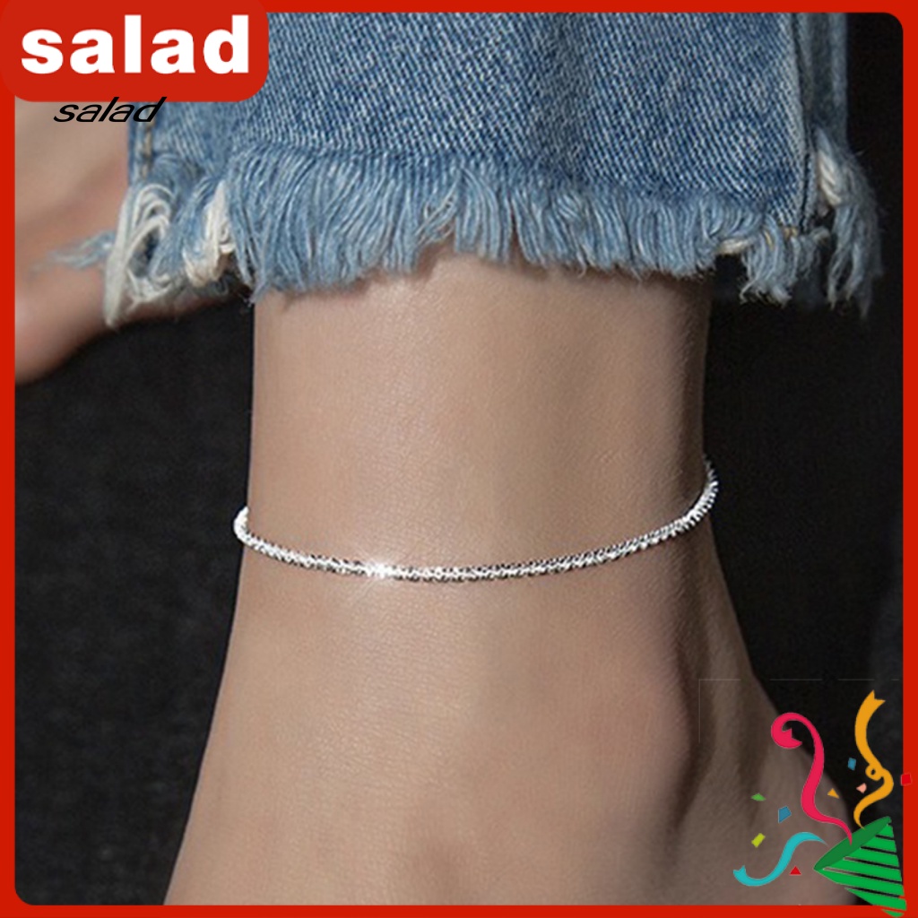 1 Lắc Chân Nối Dài Mắt Cá Chân Mỏng Lấp Lánh Chống Gỉ Có Thể Điều Chỉnh Trang Trí Tinh Tế Cho Nữ