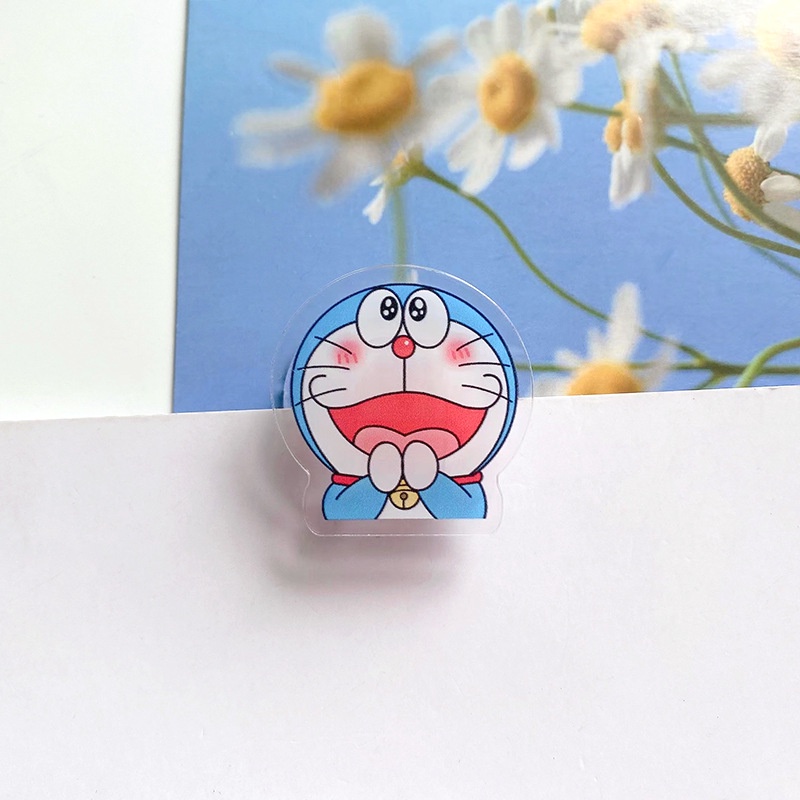 Kẹp Giấy Ghi Chú Bằng Acrylic Hai Mặt Hình Doraemon Đầu To