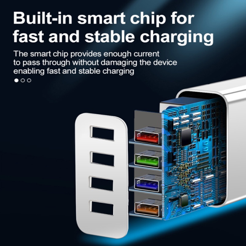 Củ Sạc Nhanh Với 4 Cổng USB Cho Điện Thoại Android ios
