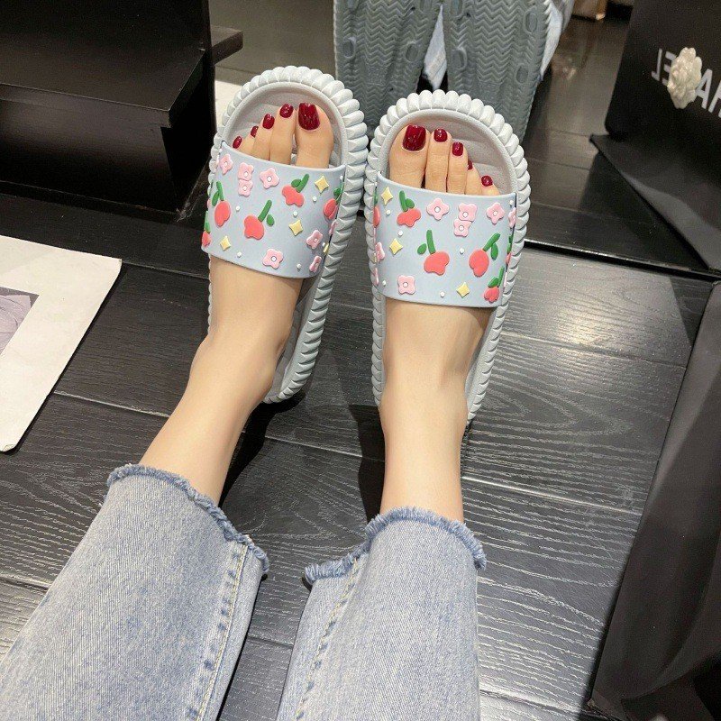 Dép bánh mì họa tiết hình bông hoa - , thiết kế đẹp, đơn giản, có đế chống trơn trượt