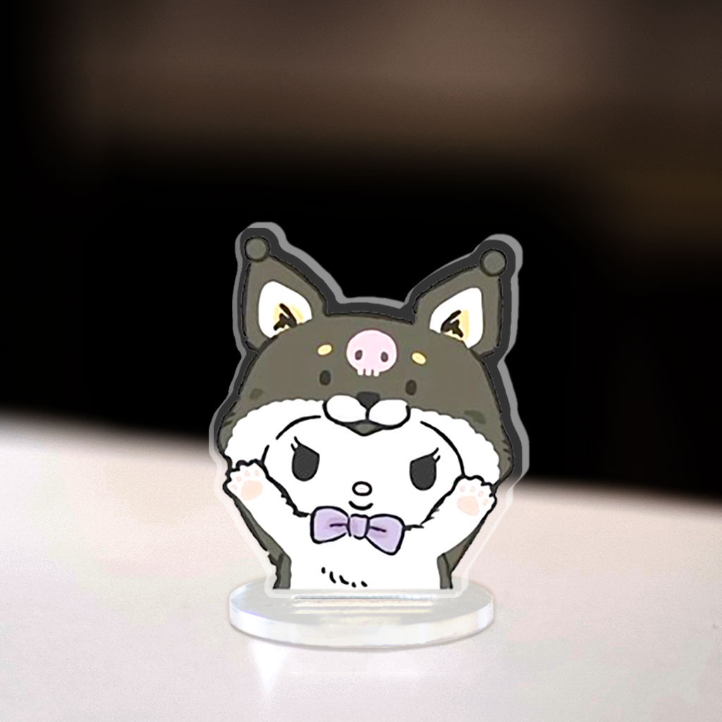 Mô hình Mini Sanrio Standee Chibi Các Nhân Vật Hello Kitty Kuromi Keroppi Melody trang trí góc học tập cao 3cm