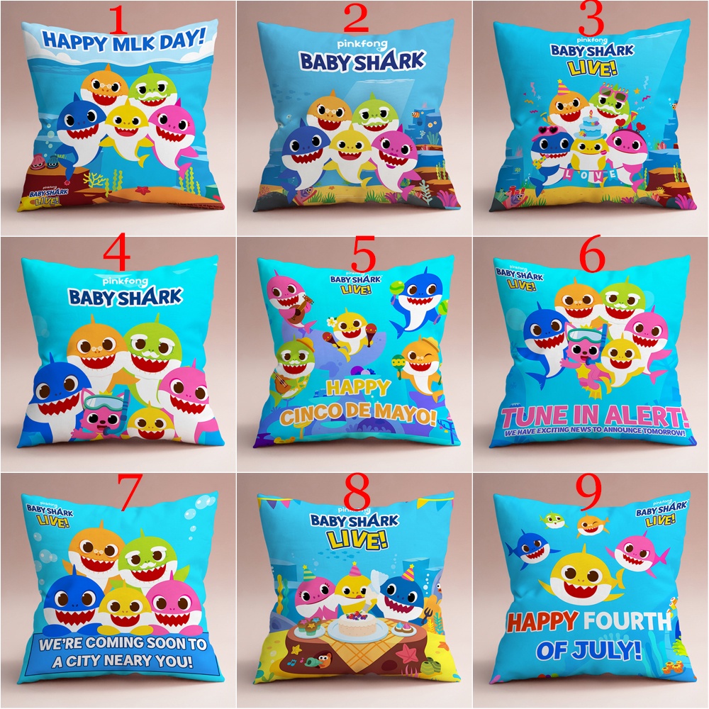 Vỏ Gối Đơn In Hình Cá Mập Một Mặt Trang Trí Phòng Khách / Ghế Sofa / Xe Hơi / Quà Tặng Cho Bé