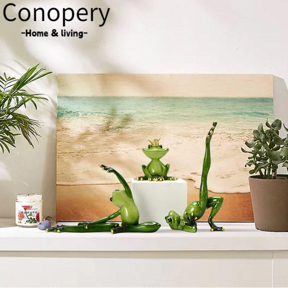 Tượng Ếch Tập Yoga Bằng Nhựa Resin Để Bàn Trang Trí Hiện Đại