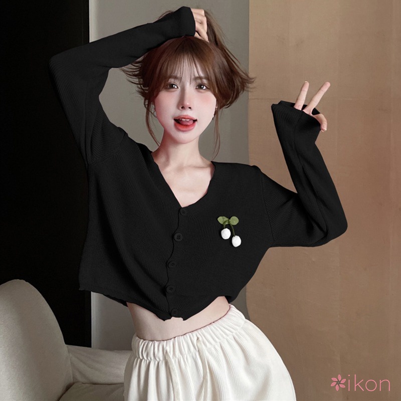 Áo Khoác Cardigan Dệt Kim Tay Dài Màu Sắc Ngọt Ngào Thời Trang Xuân Thu Cho Nữ