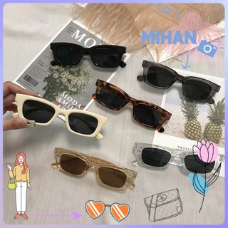 MIHAN1 Vintage Rectangle Sunglasses Trendy Style Sunglasses for Women Retro Sun Glasses New Fashion Driver Goggles Square Frame UV400 Protection Ladies Eyeglasses