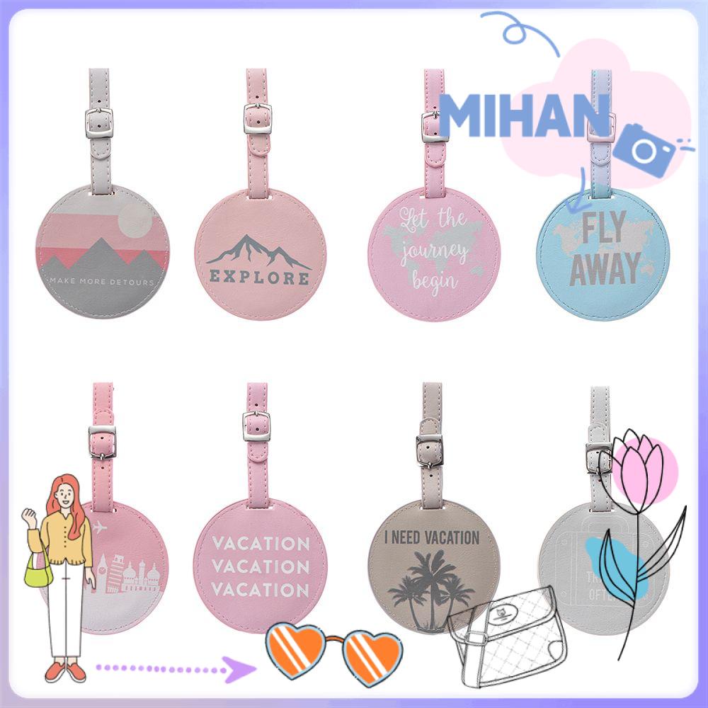 Thẻ Gắn Hành Lý/Túi Xách Bằng Da Hình Tròn MIHAN1