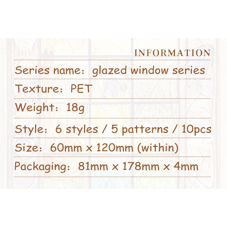 Bộ 10 Tấm Sticker Dán Cửa Sổ Bằng PET Tạo Hình Hoa Lá Kiểu Vintage