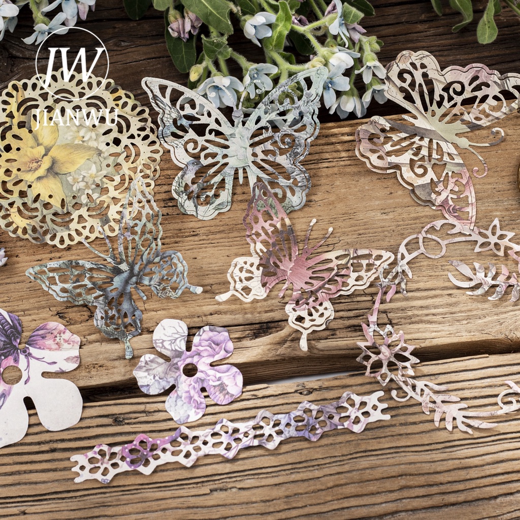 Set 30 Tấm Giấy Hình Hoa Cổ Điển Dùng Trang Trí DIY