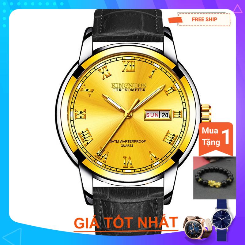 Đồng Hồ Nam KINGNOUS K-1758 Dây Da Cao Cấp,chống vô nước,Chống Xước,Có Dạ Quang,Bảo Hành 12 tháng