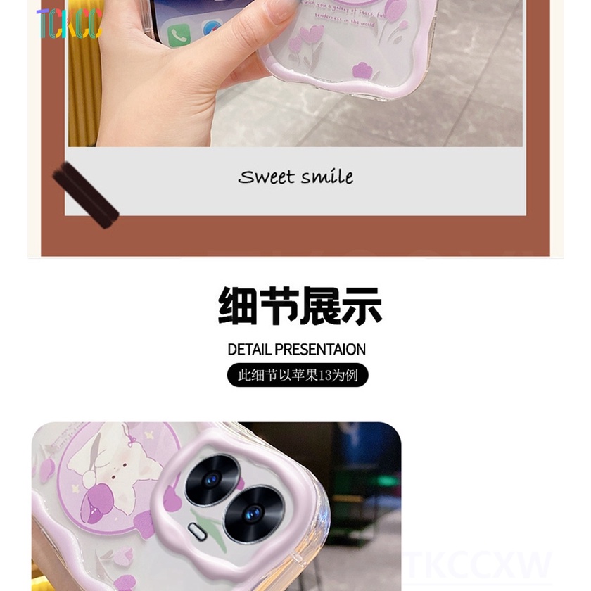 Ốp Điện Thoại Họa Tiết Kuromi Hoạt Hình Màu Tím Cho Realme C55 C25 C15 C12 8 V13 GT Neo Flash 2T Q3 Pro