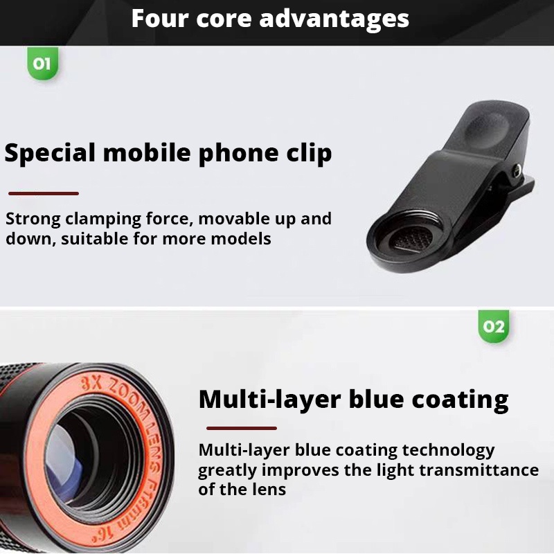 Thấu Kính Phóng To 8X 20X Cho Camera Điện Thoại