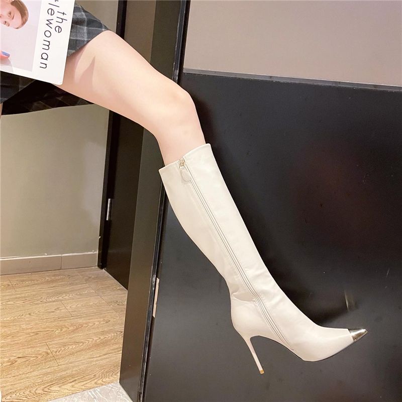 Giày Bốt Cao Gót Mũi Nhọn Phong Cách Âu Mỹ Thời Trang Cho Nữ