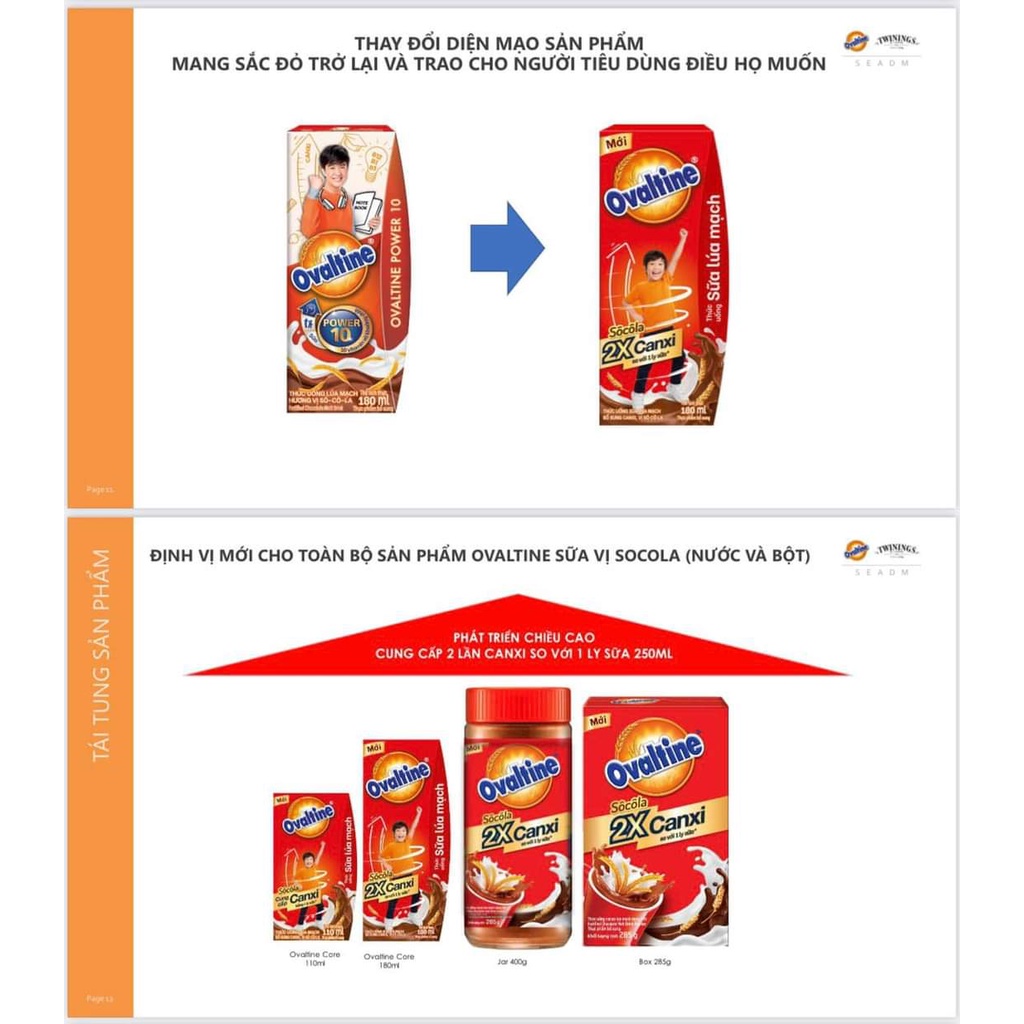 Sữa OVALTINE socola lúa mạch canxi cao