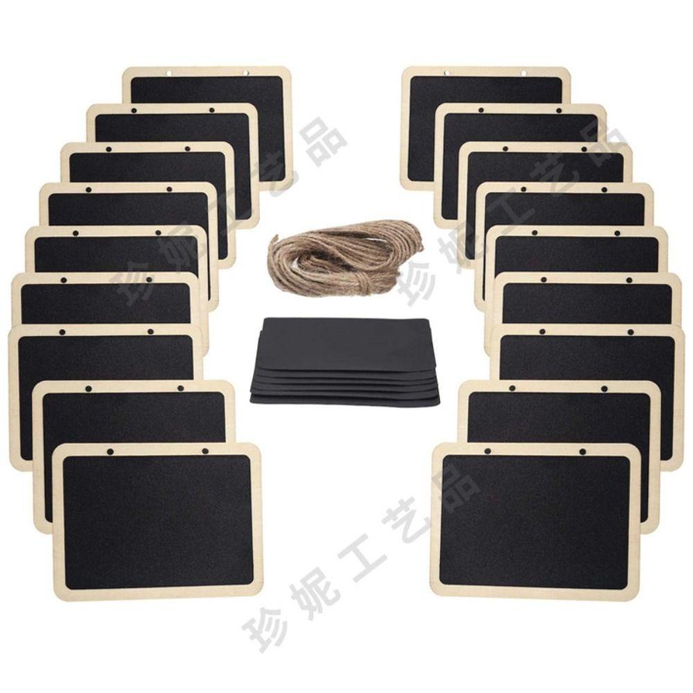 UUMIR Bộ 20 Bảng Đen Viết Phấn mini Kèm 20 Thẻ Ghi Chú Bằng Gỗ Có Thể Xóa Được