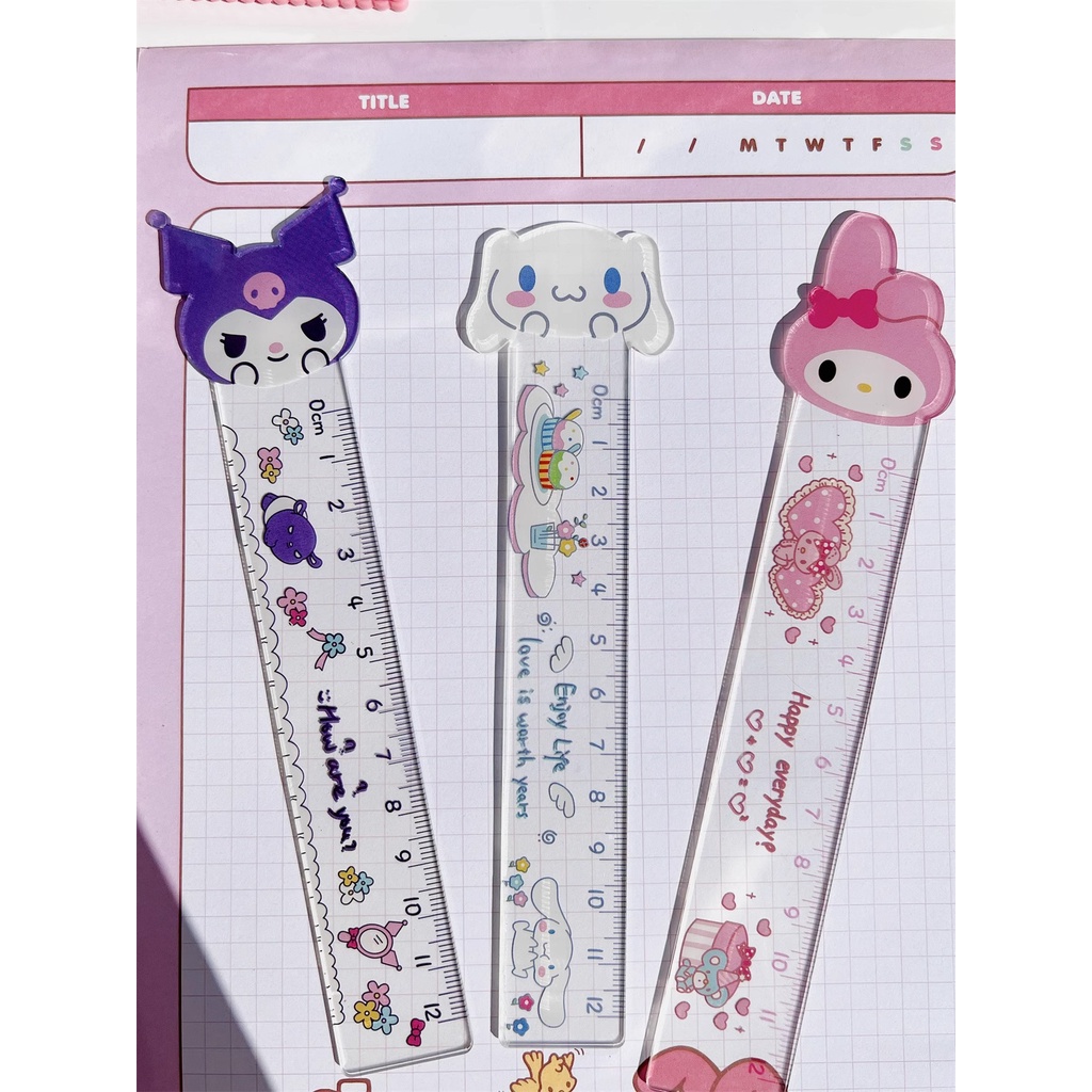 Thước Dây Đo Họa Tiết Hoạt Hình Dễ Thương BY2 YB2 Sanrio Kuromi Cinnamon mymelody