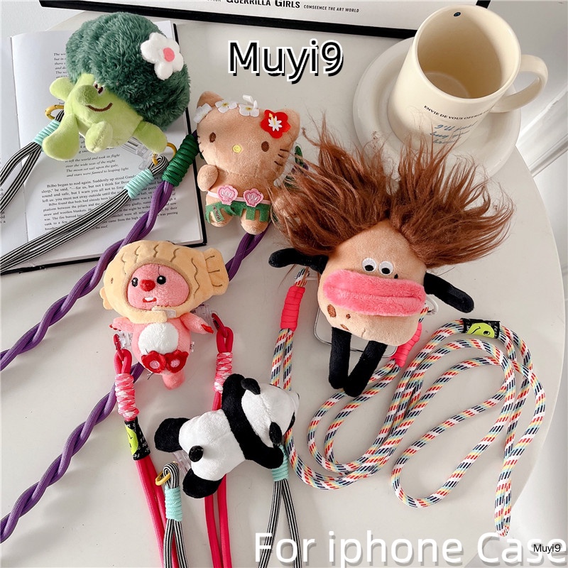 SAMSUNG Ốp Điện Thoại In Hình Gấu Trúc / Hello Kitty Có Dây Đeo Cho HUAWEI IPhone14ProMax 13ProMax 12Promax / 11 14 / 13Pro