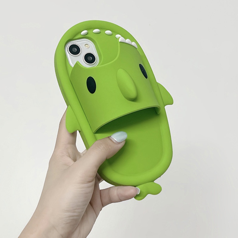 Ốp Điện Thoại Hình Dép Tông Xanh Lá Dễ Thương Thông Dụng Chống Rơi Cho iphone11 12 13 14