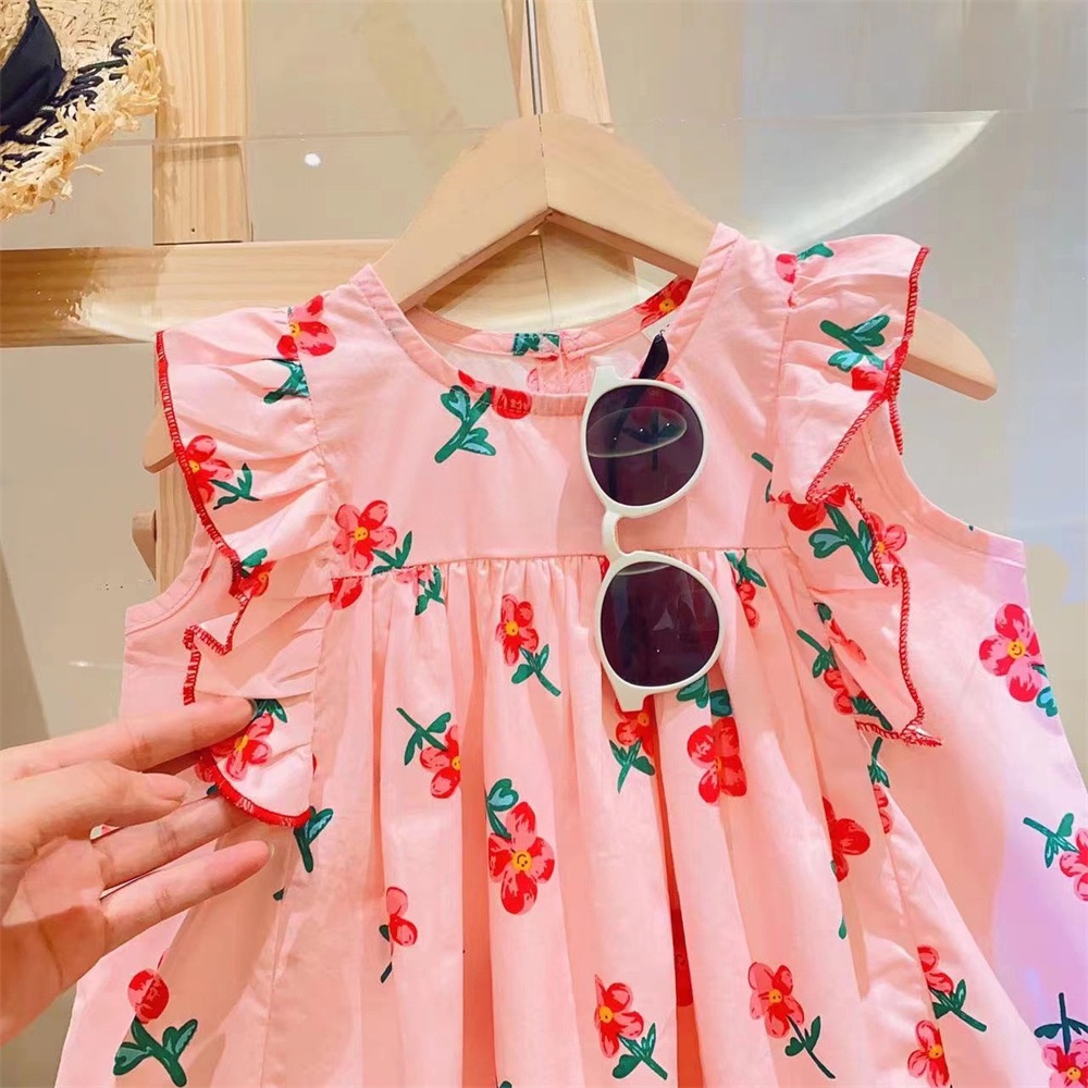 Đầm Công Chúa Mùa Hè Diềm Xếp Nếp Lãng Mạn Mùa Hè Cho Bé Gái Mới