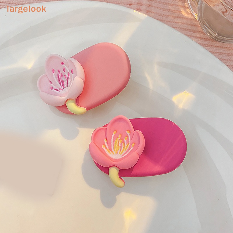 Kẹp Tóc Hình Hoa Đào Hồng Thời Trang Hàn Quốc Cho Nữ