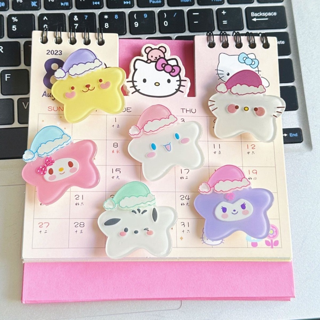Sanrio Kẹp Tóc Nhựa acrylic Hình Hello Kitty / Trái Tim Dễ Thương Cho Nữ Thời Trang