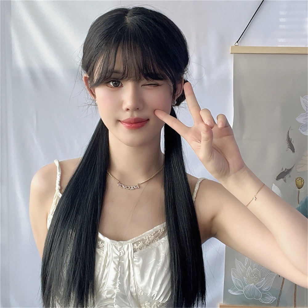 Bộ 2 Tóc Giả Dài Xoăn Tự Nhiên Thời Trang Cho Nữ