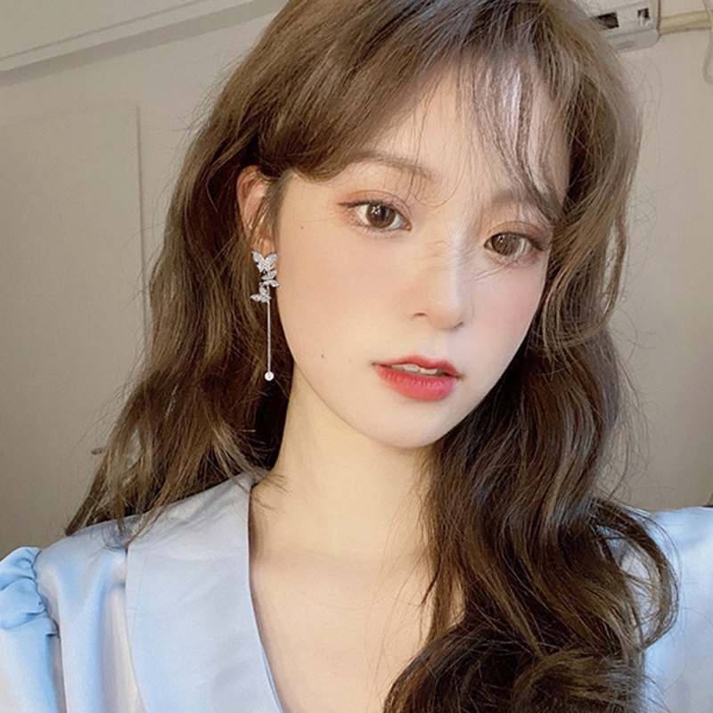 Bông tai nữ tiểu thư dáng dài thanh lịch sang chảnh mẫu mới thời trang YK