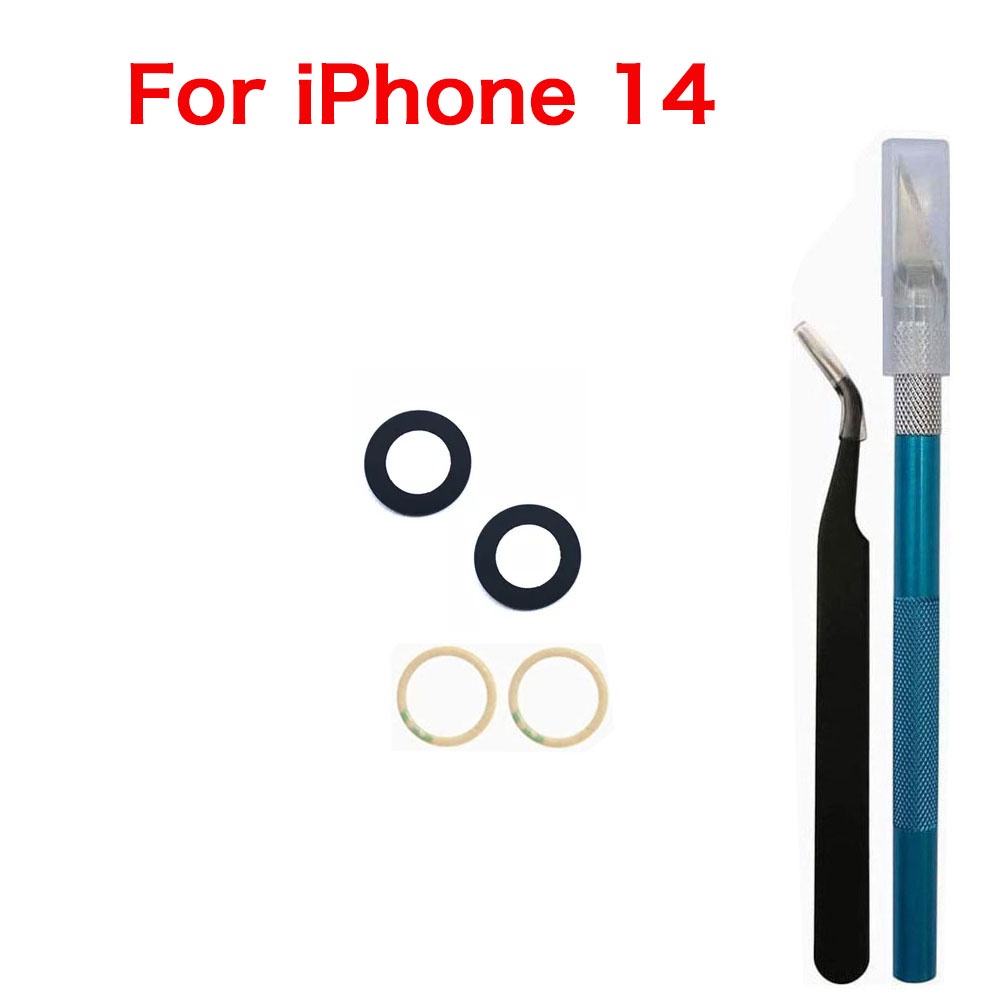 Mặt sau thay mặt kính camera sau + dụng cụ tháo + keo 3m cho iphone x xr xs 11 12 13 14 plus pro max